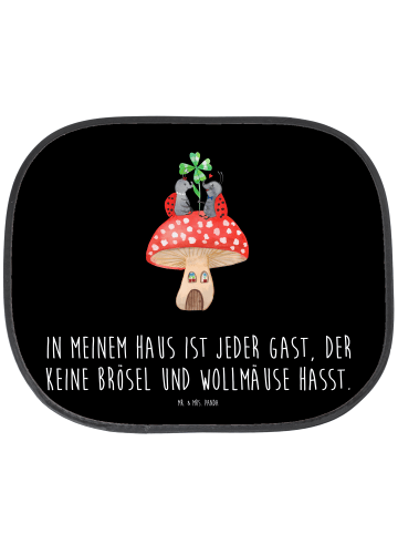 Mr. & Mrs. Panda Scheibenschutz Marienkäfer Fliegenpilz mit Spruch in Schwarz