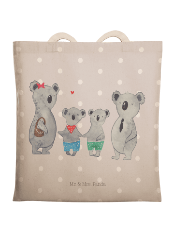 Mr. & Mrs. Panda Einkaufstasche Koala Familie zwei ohne Spruch in Grau Pastell