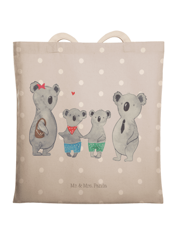Mr. & Mrs. Panda shopping bag Koala Familie zwei ohne Spruch in Grau Pastell