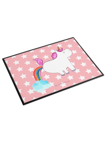 Mr. & Mrs. Panda Schreibunterlage Einhorn Pupsen ohne Spruch in Rot Pastell