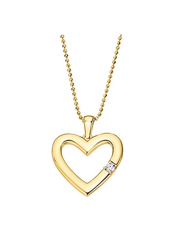 LOTUS silver Anhänger Silber 925 Sterling Silber Zirkonia Herz Gold Halsketten