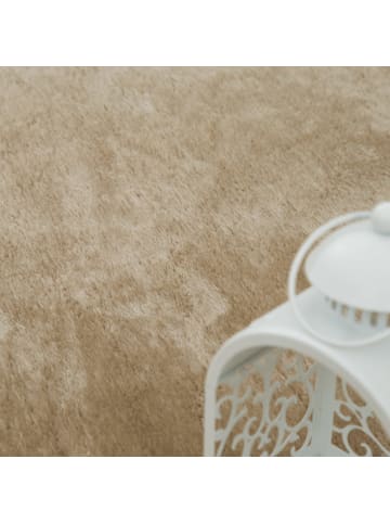 KADIMA DESIGN Teppich Kurzflor waschbar Unifarben Wohnzimmer in Natur