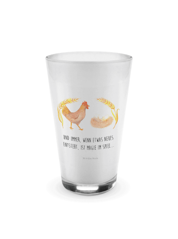 Mr. & Mrs. Panda Blümchentailglas Huhn Stolz mit Spruch in Transparent