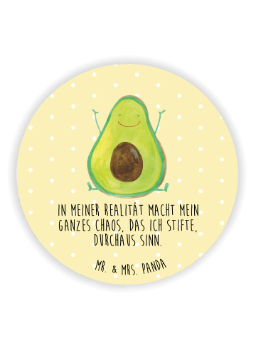 Mr. & Mrs. Panda magnet Avocado Glücklich mit Spruch in Gelb Pastell