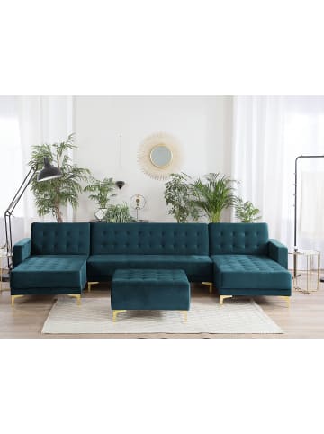 Beliani 2-tlg Modulsofa ABERDEEN in Grün/Gold