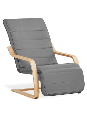 Homestyle4u Relaxsessel mit Fußstütze in Grau