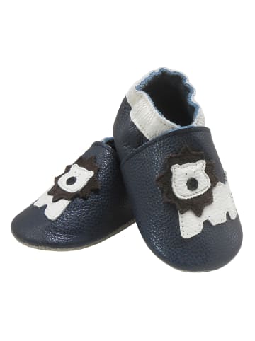 Yalion Leder-Krabbelschuhe "Löwe" in Dunkelblau