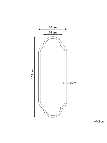 Beliani Wandspiegel TROUY in Schwarz - (W) 40 x (H) 102 x (L) 4 cm