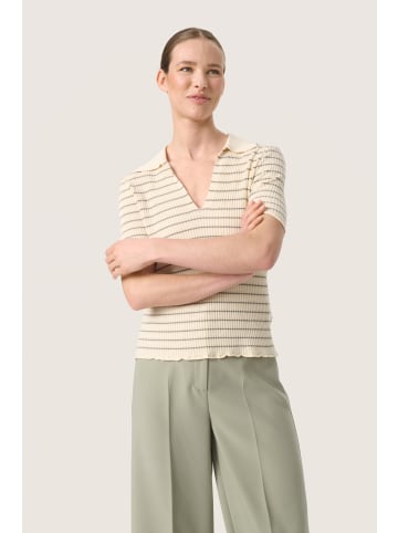 Soaked in Luxury Strickpullover SLLidya Gerade Passform in White w Shadow Stripe