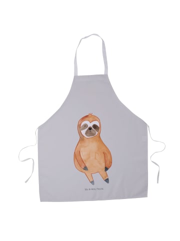 Mr. & Mrs. Panda Schürze Faultier Zufrieden ohne Spruch in Grau Pastell