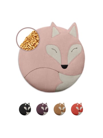 Leschi Wärmekissen 100 % Bio-Baumwolle, Körnerkissen "Fuchs Luca" in Rosa