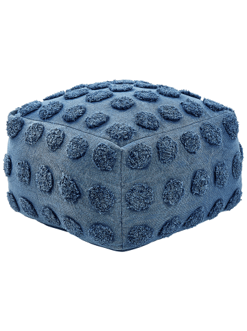 Beliani Pouf VISHVI in Blau - (W) 50 x (H) 35 x (L) 50 cm