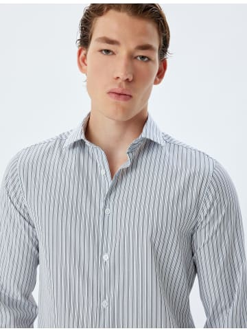 KOTON Shirt in Grau Gestreift