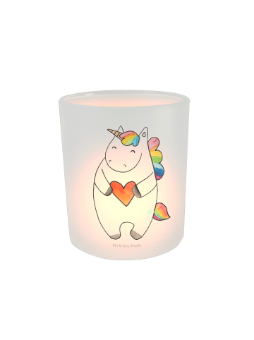 Mr. & Mrs. Panda Teelichthalter Einhorn Herz ohne Spruch in Transparent