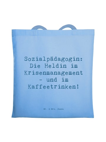 Mr. & Mrs. Panda Canvas Tasche Spruch Sozialpädagogin mit Spruch in Sky Blue