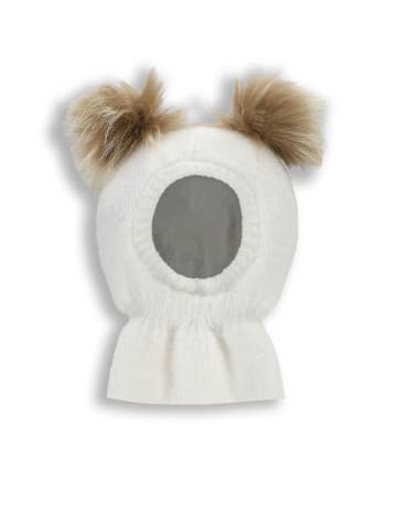 Coccodrillo Wintermütze mit Pompons in ecru