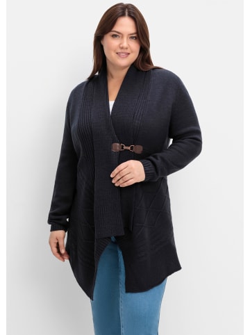 sheego by Joe Browns Longstrickjacke in tiefblau