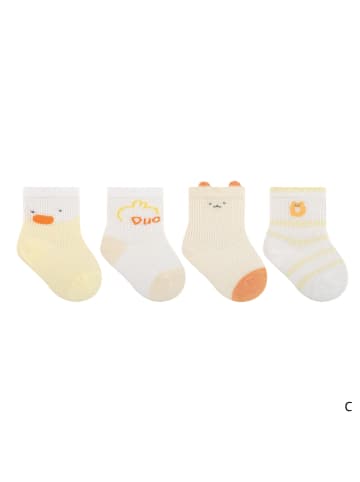 MUNADUNA 4er-Set 'Gelbes Entchen' Baby Sommersocken