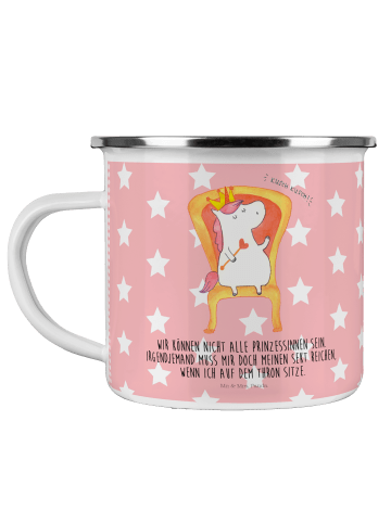 Mr. & Mrs. Panda Camping Emaille Tasse Einhorn Prinzessin mit Sp... in Rot Pastell