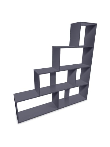 Coemo Treppenregal Scala aus Holz in Anthrazit
