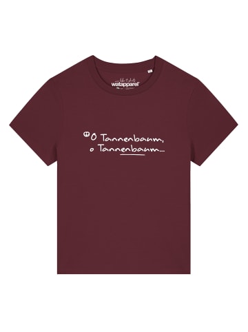 wat? Apparel T-Shirt O Tannenbaum in Weinrot