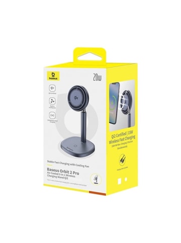 Baseus Baseus Orbit 2 Pro MagSafe Qi2 20W 2 in 1 Induktives Ladegerät in Grau