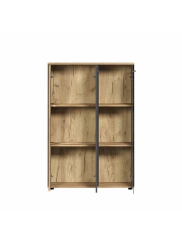 ebuy24 Vitrinenschrank Esteban Grau 90 x 34 cm