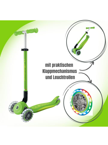 authentic Globber Primo Foldable Plus Light - 3 Wheels Scooter - Farbe: Lime Grün