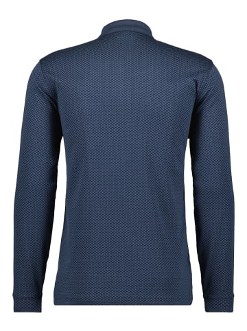 Ragman Softknitpolo Jacquard, Langarm in Blau