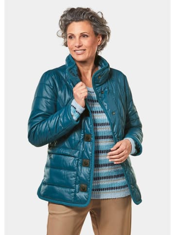 GOLDNER Kurzgröße:  Steppjacke Sportive Outdoorjacke mit Druckknöpfen in dunkelpetrol