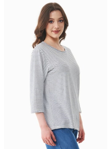 Organication Langarmshirt "WOR17226" in Cremeweiß/Navy