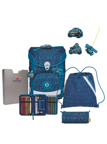 DerDieDas ErgoFlex Easy - Schulranzen Set 5tlg. 950 g (Peppermint Pony) in Blue Speed