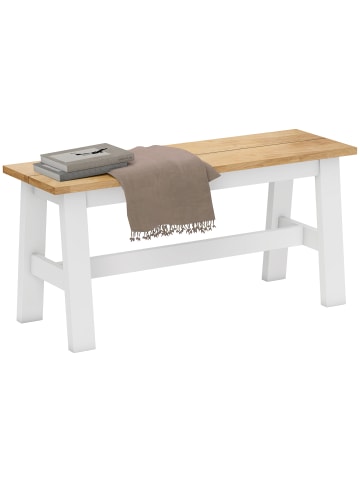 HOMCOM Sitzbank in Eiche 95L x 30B x 45H cm
