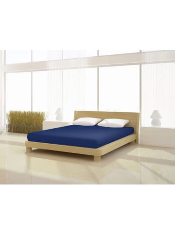 Mr.Sandman Spannbetttuch Full Elastan de luxe 140-160 x 200-220 cm in dunkelblau