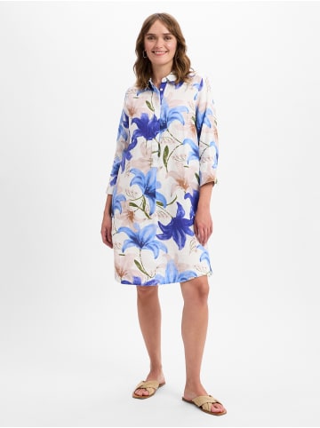 Franco Callegari Leinenkleid in blau ecru - 0044