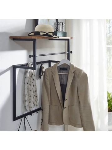 FineBuy Wandgarderobe in Schwarz / Mango / 60x26x76