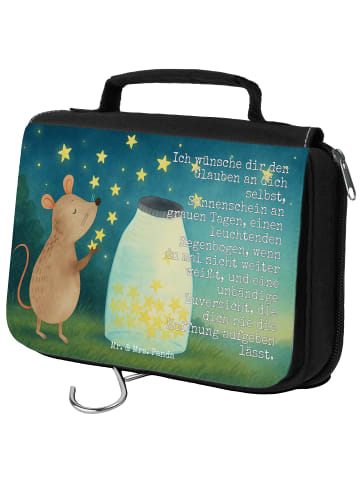 Mr. & Mrs. Panda Waschtasche Maus Sterne Design mit Spruch in Weiß