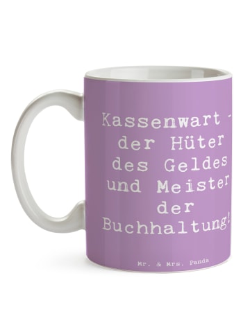 Mr. & Mrs. Panda Becher Spruch Kassenwart Meister mit Spruch in Lavendeltraum