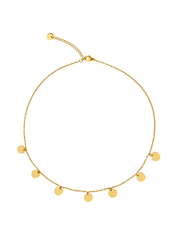 ANELY Edelstahl Choker Halskette mit Coins in Gold