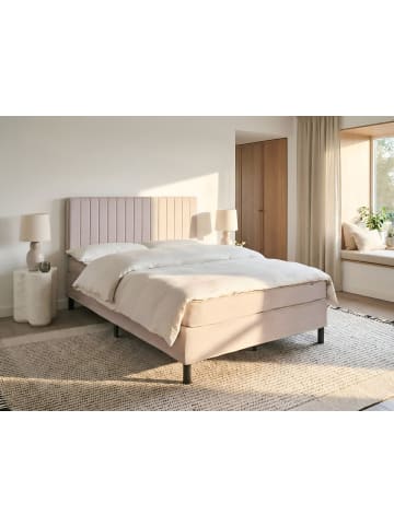 Beliani Doppelbett COUNTESS in Beige/Braun - (W) 141 x (H) 114 x (L) 201 cm