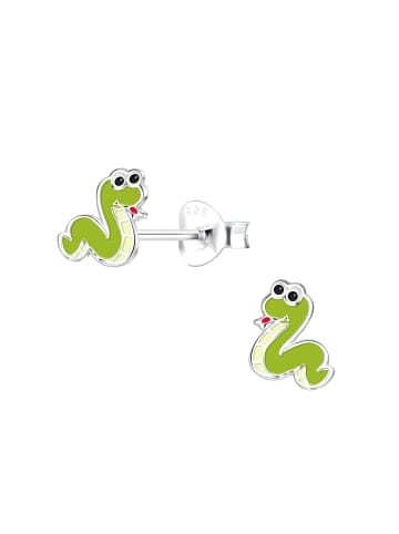 Alexander York Ohrstecker SCHLANGE in 925 Sterling Silber, 2-tlg. in green