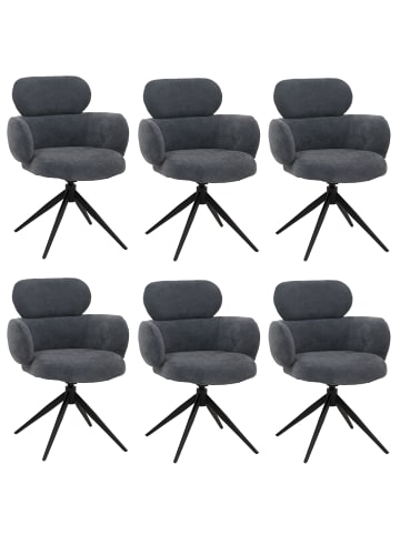 MCW 6er-Set Esszimmerstuhl O77, Grau-blau