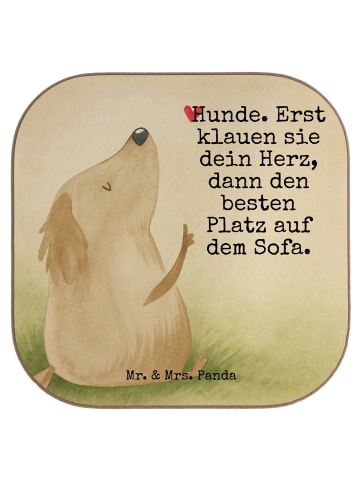 Mr. & Mrs. Panda Getränkeuntersetzer Hund Liebe Design mit Spruch in Weiß