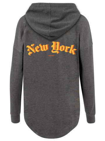 F4NT4STIC Oversized Hoodie New York Orange OVERSIZE HOODIE in charcoal