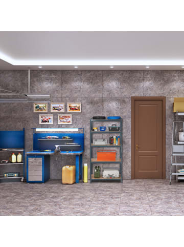 relaxdays 2 x Schwerlastregal in Anthrazit - (B)75 x (H)150 x (T)30 cm