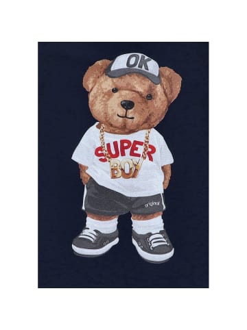 Nini Langarmshirt Teddybär XT in blau