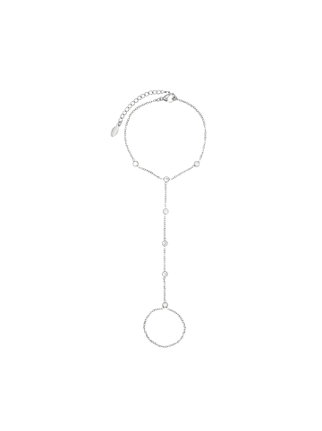 Steel_Art Hand Chain Damen mit Stein Poppy silberfarben poliert in silberfarben poliert