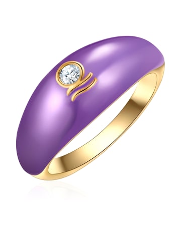 Glanzstücke München Ring Sternzeichen Waage aus Sterling Silber mit Zirkonia in gelbgold