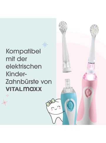 LOOMAID VITALmaxx Zahnbürstenköpfe für Kinder - 4er-Set