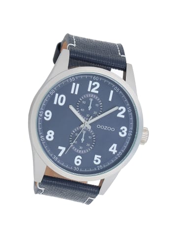 Oozoo Analog-Armbanduhr Oozoo Timepieces blau extra groß (ca. 50mm)